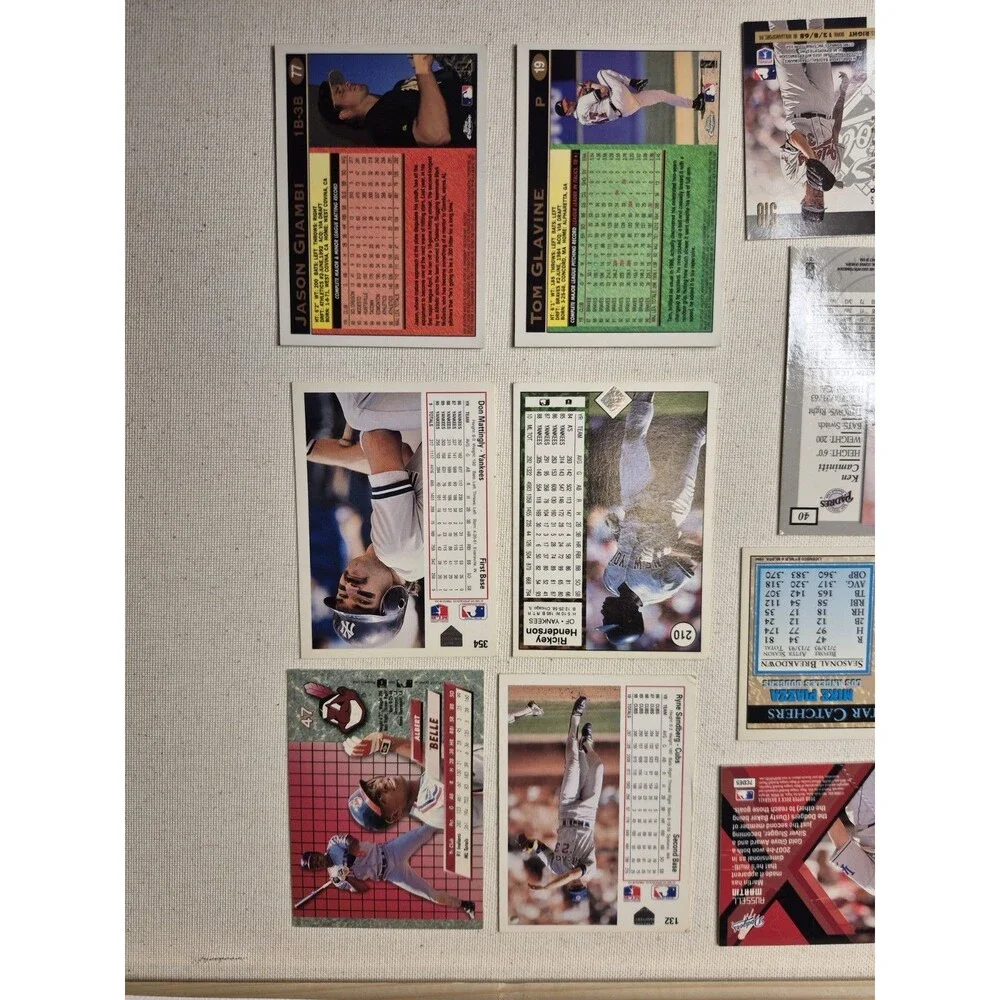 10 MLB Baseball Card Star Lot Rickey Henderson Ryne Sandberg Don Mattingly Tom G